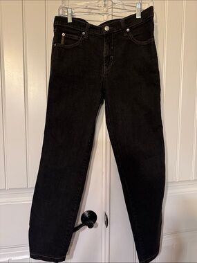 ARMANI Black Women's High-Rise slim Straight Jeans